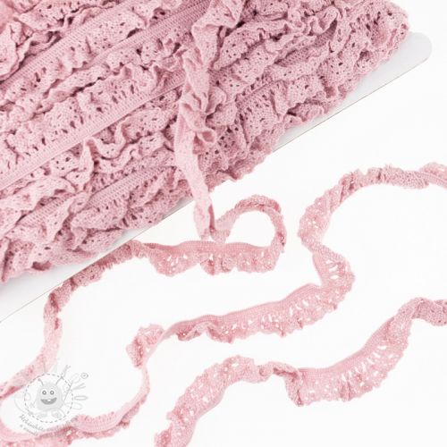 Bavlněná krajka elastická pink