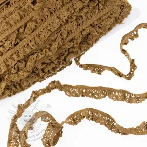 Bavlněná krajka elastická dark camel