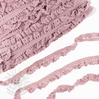 Bavlněná krajka elastická washed pink