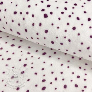 Wellness Fleece Snoozy Fabrics Small dots violet