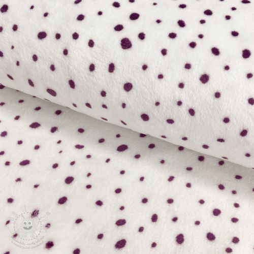 Wellness Fleece Snoozy Fabrics Small dots violet