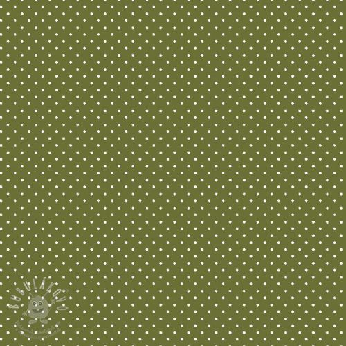 Bavlněná látka Petit dots green