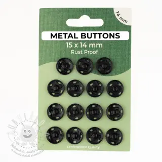 Stískací knoflík METAL 14 mm black