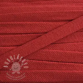 Bavlnená šnůra plochá 15 mm red