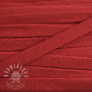 Bavlnená šnůra plochá 15 mm red