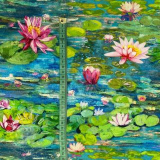 Dekorační látka premium Impressive water lilly digital print