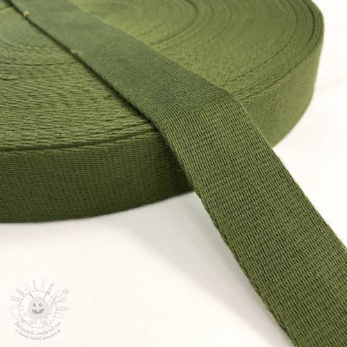 Levně Popruh bavlna 4 cm olive green