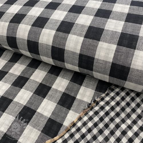 Levně Dvojitá gázovina/mušelín Double sided CHECKS MINI black