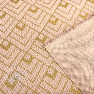 Dekorační látka Linenlook Art deco cubes rose metallic premium