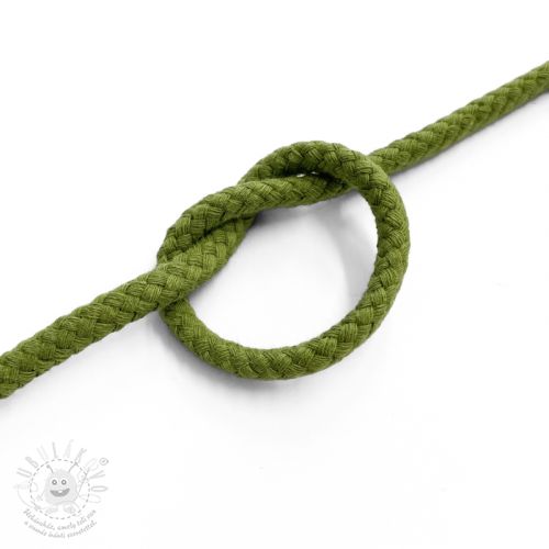 Levně Bavlněná šňůra 5 mm olive green