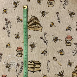 Dekorační látka Linenlook premium Bee Honey Buzzing