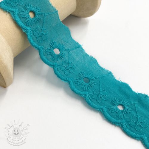 Krajka Mini flower dark mint