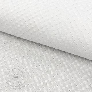 Bavlněná látka EMBROIDERY Daniela white
