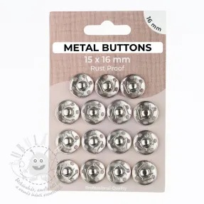 Stískací knoflík METAL 16 mm silver