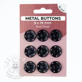 Stískací knoflík METAL 19 mm black