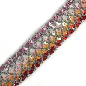Stuha Sequin MULTI red