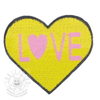 Flitry oboustranné Heart love yellow