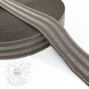 Guma hladká 4 cm LUREX SILVER taupe