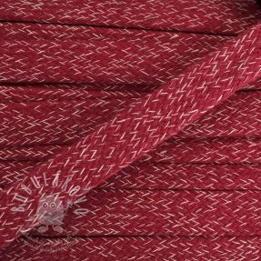 Bavlnená šnůra plochá 15 mm melange red