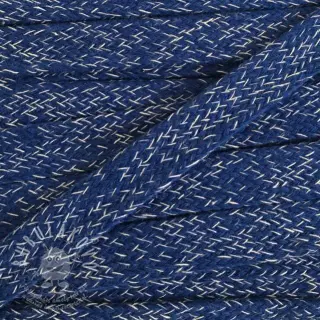 Bavlnená šnůra plochá 15 mm melange navy