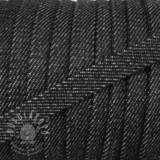 Bavlnená šnůra plochá 10 mm Denim black