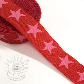 Stuha Stars red/pink