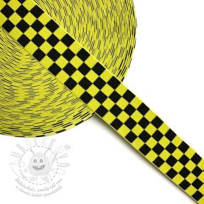 Guma hladká 4 cm Chequered jacquard yellow