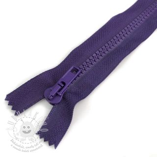 Zip kostěný nedělitelný 20 cm purple