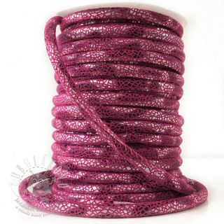 Semišová šňůra Glitter fuchsia