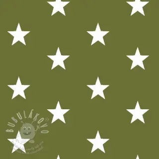 Bavlněná látka Stars green