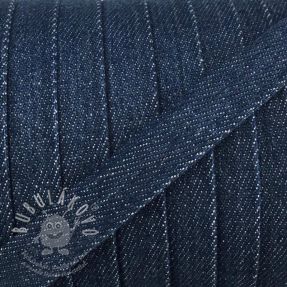 Bavlnená šnůra plochá 15 mm Denim petrol