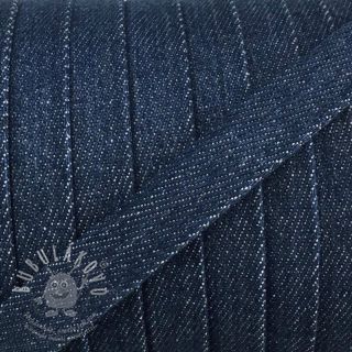 Bavlnená šnůra plochá 15 mm Denim petrol