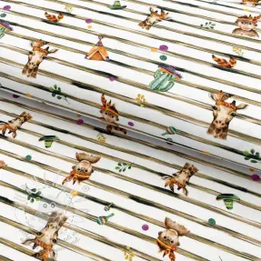 Úplet Snoozy fabrics Indian zoo digital print II.třída