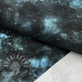 Teplákovina Infinity black sky blue digital print