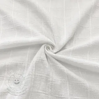 Bavlněná látka EMBROIDERY DOBBY Square white