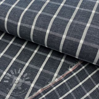 Dvojitá gázovina/mušelín Double sided Checks navy melange