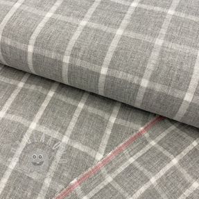 Dvojitá gázovina/mušelín Double sided Checks light grey melange