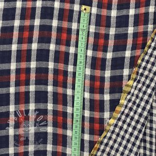 Dvojitá gázovina/mušelín Double sided Checks navy