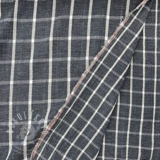 Dvojitá gázovina/mušelín Double sided Checks navy melange