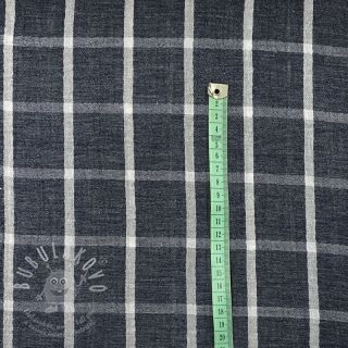 Dvojitá gázovina/mušelín Double sided Checks navy melange