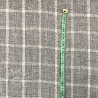 Dvojitá gázovina/mušelín Double sided Checks light grey melange