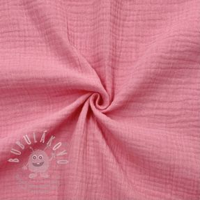 Dvojitá gázovina/mušelín pink GOTS