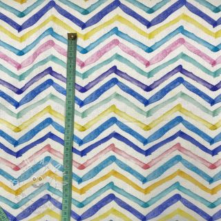 Dekorační látka Watercolour happy zigzag digital print