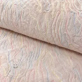 Umělá kožešina s tylem powder
