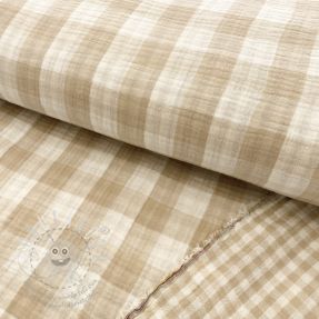 Dvojitá gázovina/mušelín Double sided CHECKS MINI beige