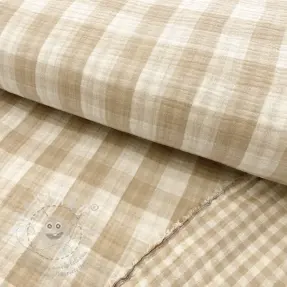Dvojitá gázovina/mušelín Double sided CHECKS MINI beige