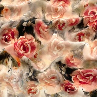 Viskóza RADIANCE Watercolor bouquet digital print