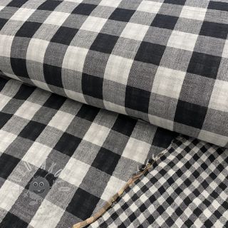 Dvojitá gázovina/mušelín Double sided CHECKS MINI black