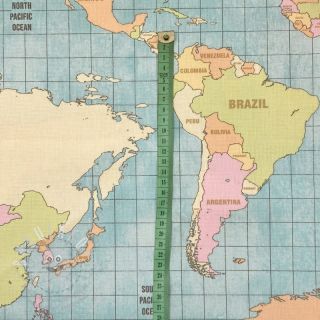 Dekorační látka premium World map vintage