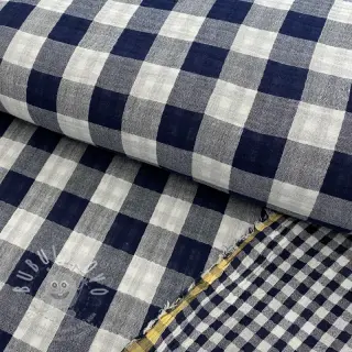 Dvojitá gázovina/mušelín Double sided CHECKS MINI navy